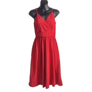 Slig Women's Red V-Neck Shoulder Straps Dress Size Small  NWT
